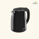 Dolphy 1.2L Electric Kettle – Quick Boil Cordless Kettle in Black, 1500–1800W, Stainless Steel & ABS for Kitchen, Hotel & Office Use