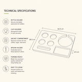 Dolphy Melamine Kettle Tray – Hotel Hospitality Beverage Tray with Kettle Base Slot, Water-Resistant & Heat-Resistant Design for Guest Rooms