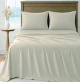 LinenCart linen brushed microfibre sheet set on a made bed