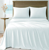LinenCart white brushed microfibre sheet set on a made bed