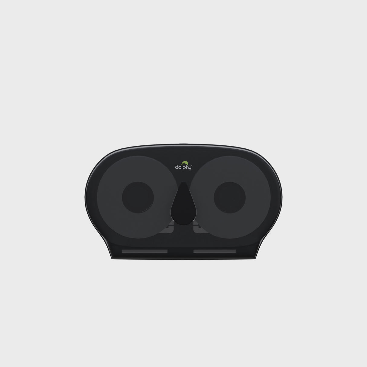 Dolphy Twin Jumbo ABS Toilet Roll Dispenser – Black, Dual 9" Roll Capacity, Wall-Mounted, Lockable, Durable for Commercial Washrooms