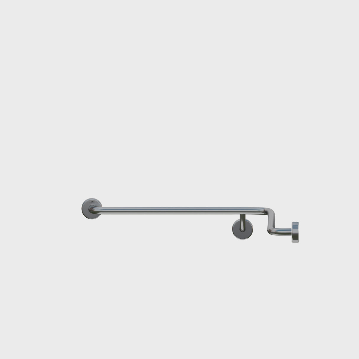 Dolphy Corner Wall Flush Mount Shower Grab Rail LH 750x750mm – Stainless Steel Bathroom Safety Bar – Silver