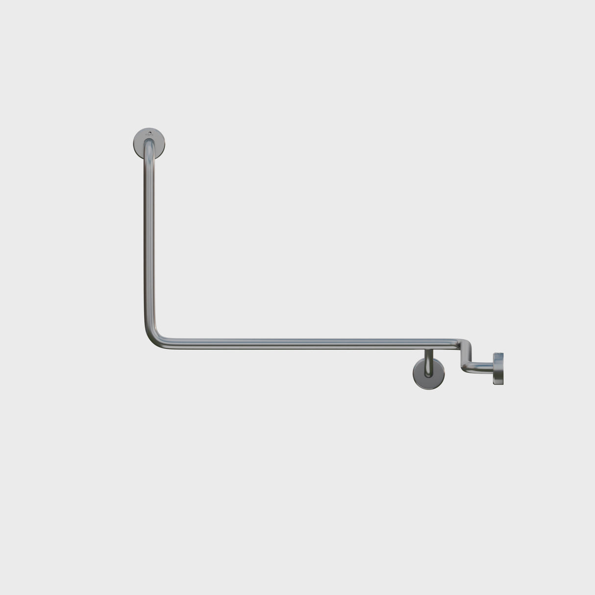 Dolphy 90 Flush Mount Stainless Steel Grab Rail 1100 x 1025 x 600mm RH – Rust-Resistant Safety Support Bar for Showers & Bathrooms – Silver