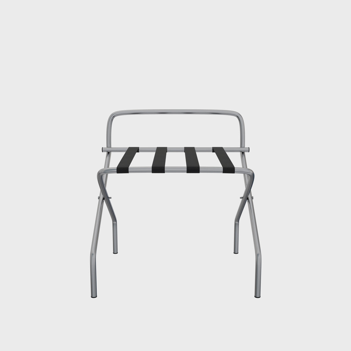 Dolphy Stainless Steel Luggage Rack Model DLRK0004 – Foldable Silver Frame with Heavy-Duty Nylon Straps & Felt Wall Protection