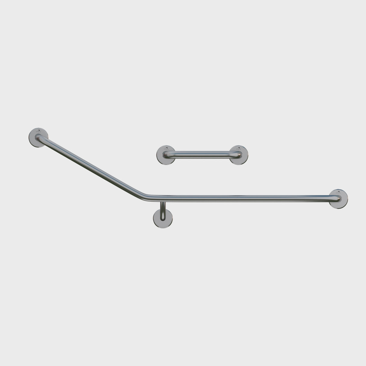 Dolphy 30 Flush Mount Rear Side Wall Grab Rail RH 950x700mm – Stainless Steel Bathroom Support Handle – Silver