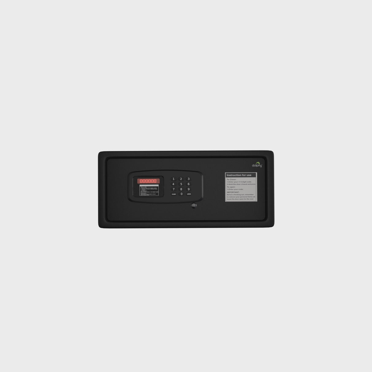 Dolphy Freeze System Digital Safe with LED Display – Black Steel Security Box, 42x37x20 cm, Electronic Lock, Interior Light, Wall/Floor Mount