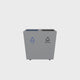 Dolphy 14L Premium Grey Leather & Wood Dual Compartment Recycle Bin – Stylish Waste Separation for Home, Office & Hotels