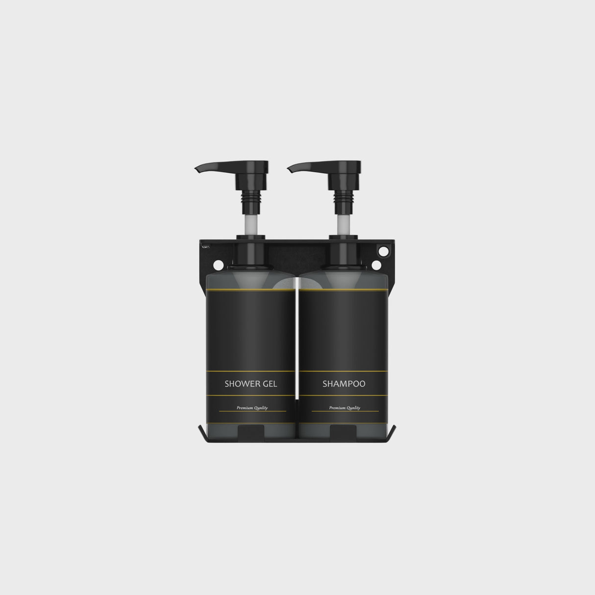 Dolphy 300ml Manual Soap Dispenser (Pack of 2) – Clear Black ABS & Steel Wall Mount, Transparent Liquid Dispensers for Bathroom, Kitchen & Office Use