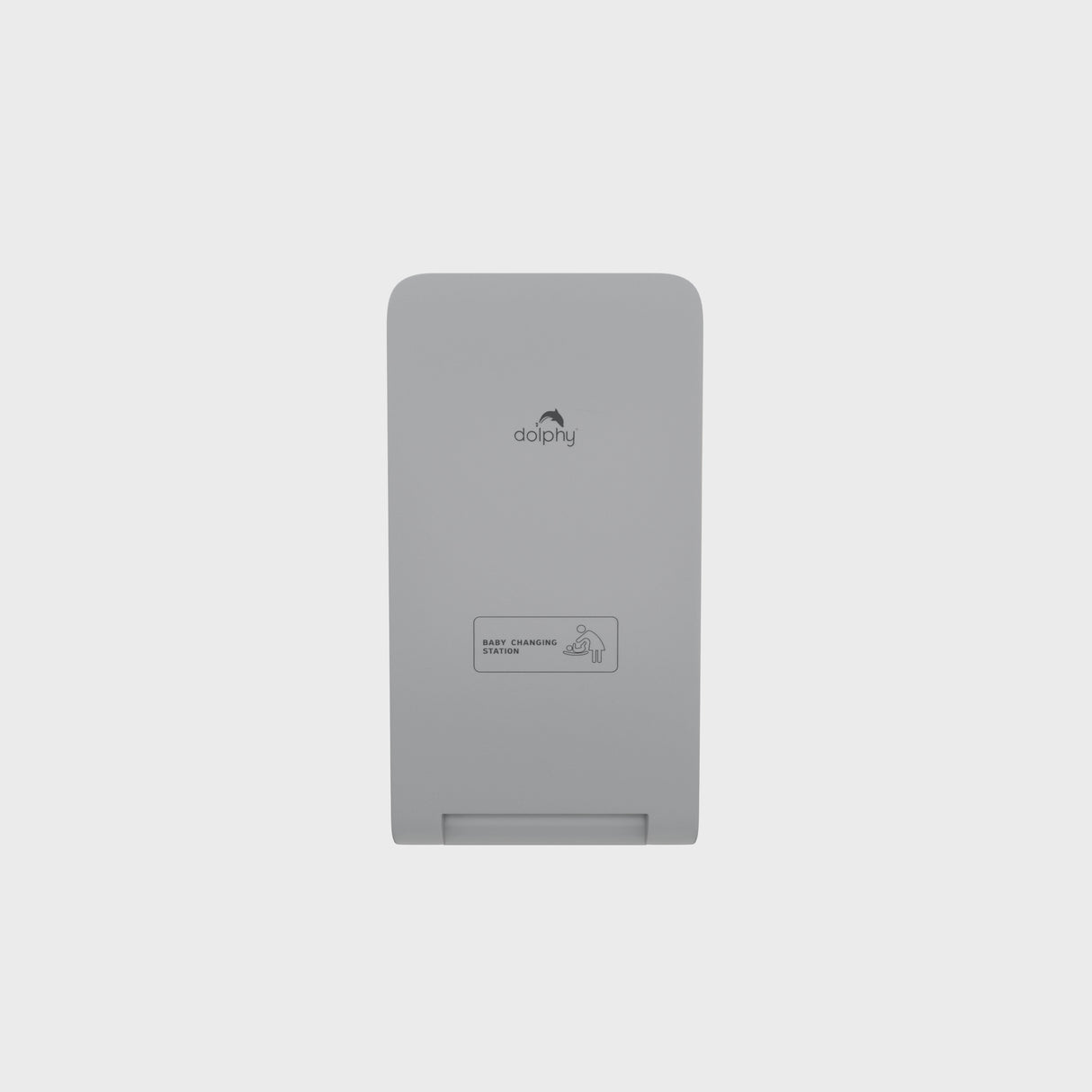 Dolphy Wall-Mounted Waterproof Baby Change Station – Grey HDPE, Foldable with Safety Belt & Storage Hooks