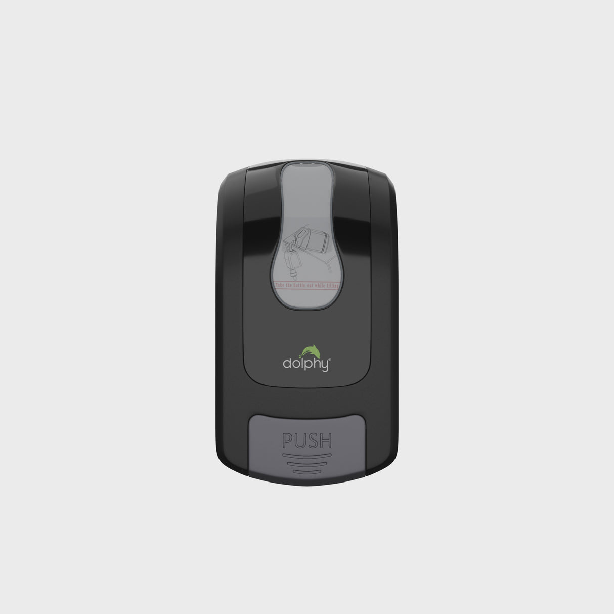 Dolphy Manual ABS Soap & Sanitiser Dispenser 1000ml – Wall Mounted Refillable Unit for Liquid Soap, Shampoo & Lotion – Black