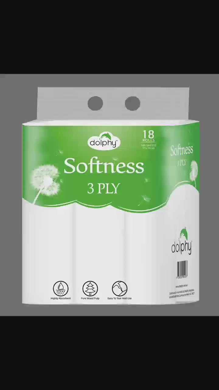 Dolphy 3-Ply Toilet Paper 72 Rolls – 180 Sheets Per Roll, Ultra Soft & Absorbent, Bulk Bathroom Tissue for Home, Office & Commercial Use