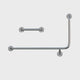 Dolphy 90 Flush Mount Side Wall Grab Rail LH 950x600mm – Stainless Steel Bathroom Support Bar – Silver