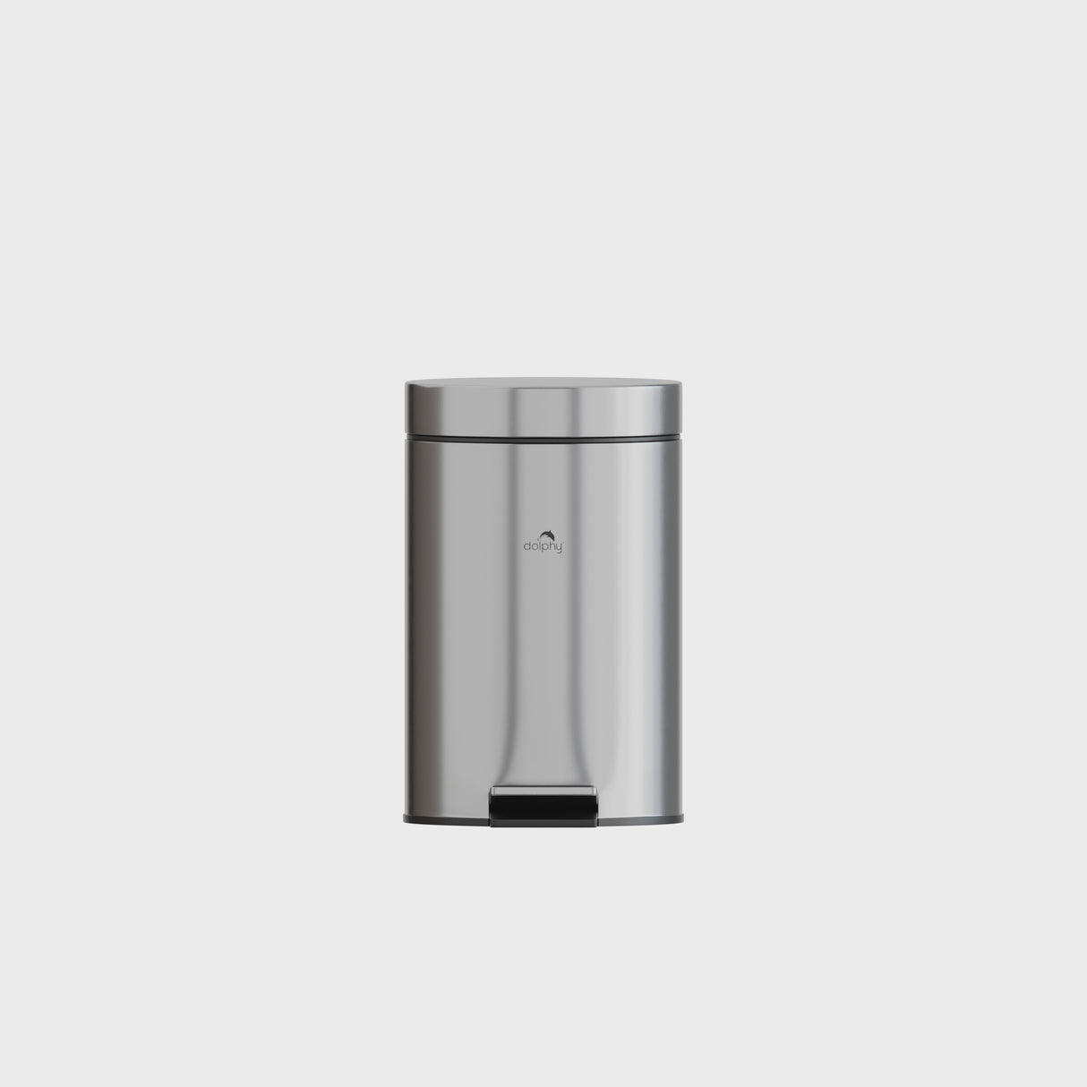 Dolphy 5L Round Pedal Bin – White Stainless Steel Waste Bin with Foot Pedal, Removable Inner Bucket, Compact Design for Bathroom, Kitchen & Office