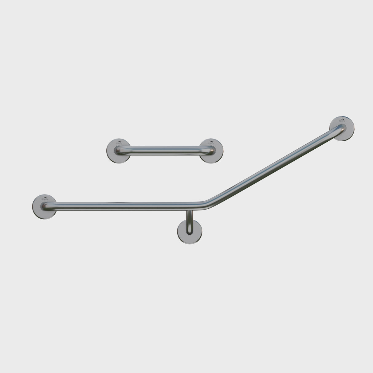 Dolphy 30 Flush Mount Side Wall Grab Rail LH 840x700mm – Stainless Steel Bathroom Safety Support Bar – Silver