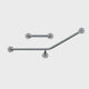 Dolphy 30 Flush Mount Side Wall Grab Rail LH 840x700mm – Stainless Steel Bathroom Safety Support Bar – Silver