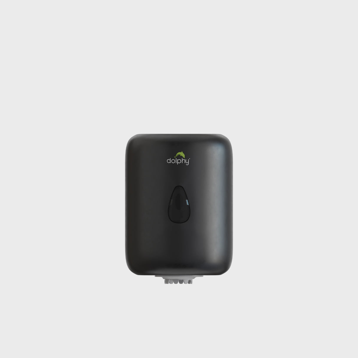 Dolphy Center Pull Toilet Paper Dispenser – Black ABS, Auto-Cut, Wall Mounted, Durable for High-Traffic Bathrooms