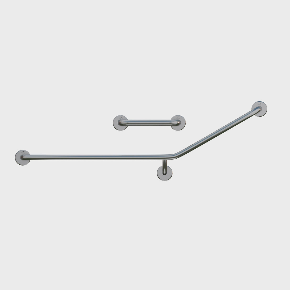 Dolphy 30 Flush Mount Side Wall Grab Rail LH 840x700mm – Stainless Steel Bathroom Support Bar – Silver