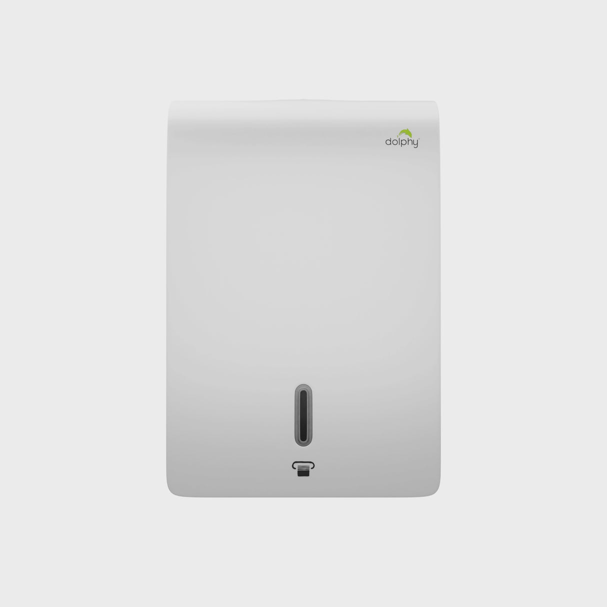 Dolphy Jumbo Plaza Ultraslim Paper Towel Dispenser – White ABS, Wall Mounted, Lockable Design for M-Fold & Z-Fold Towels – High-Capacity for Commercial Washrooms