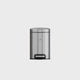 Dolphy 3L Round Stainless Steel Pedal Bin – Compact Foot Pedal Trash Can with Soft-Close Lid for Bathroom, Office & Bedroom – Matte Silver