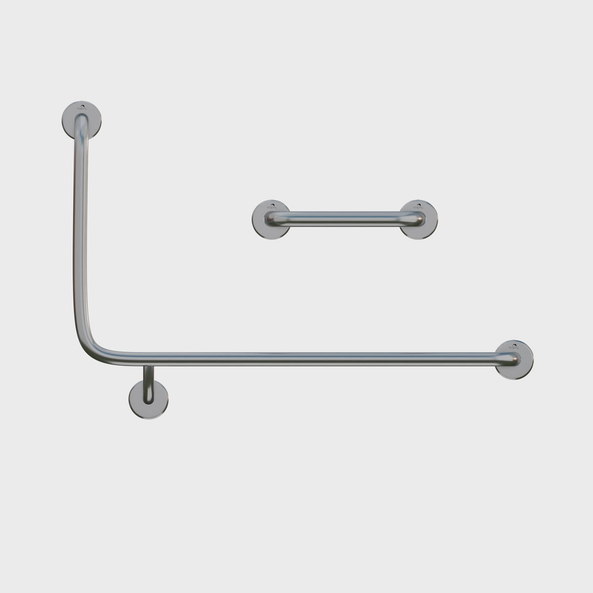 Dolphy 90 Flush Mount Side Wall Grab Rail RH 950x600mm – Stainless Steel Bathroom Safety Support Bar – Silver