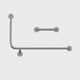 Dolphy 90 Flush Mount Side Wall Grab Rail RH 950x600mm – Stainless Steel Bathroom Safety Support Bar – Silver