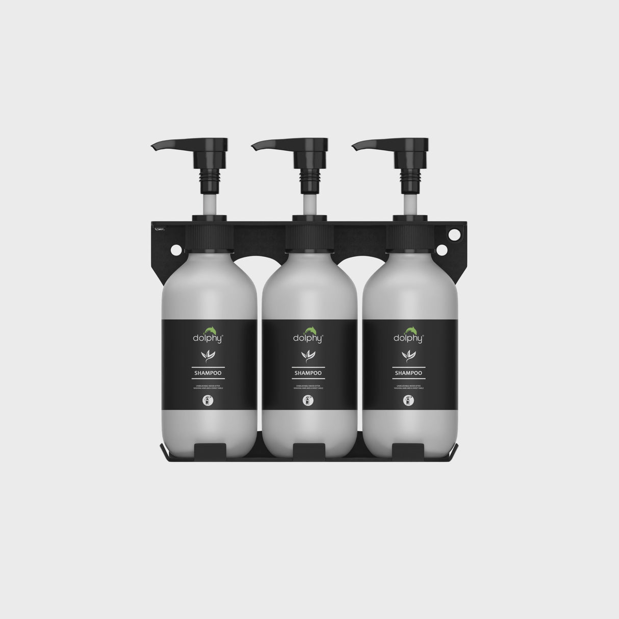Dolphy 500ml Manual Soap Dispenser (Pack of 3) – White ABS & Steel Wall Mount, Refillable Liquid Dispensers for Bathroom, Kitchen & Commercial Use