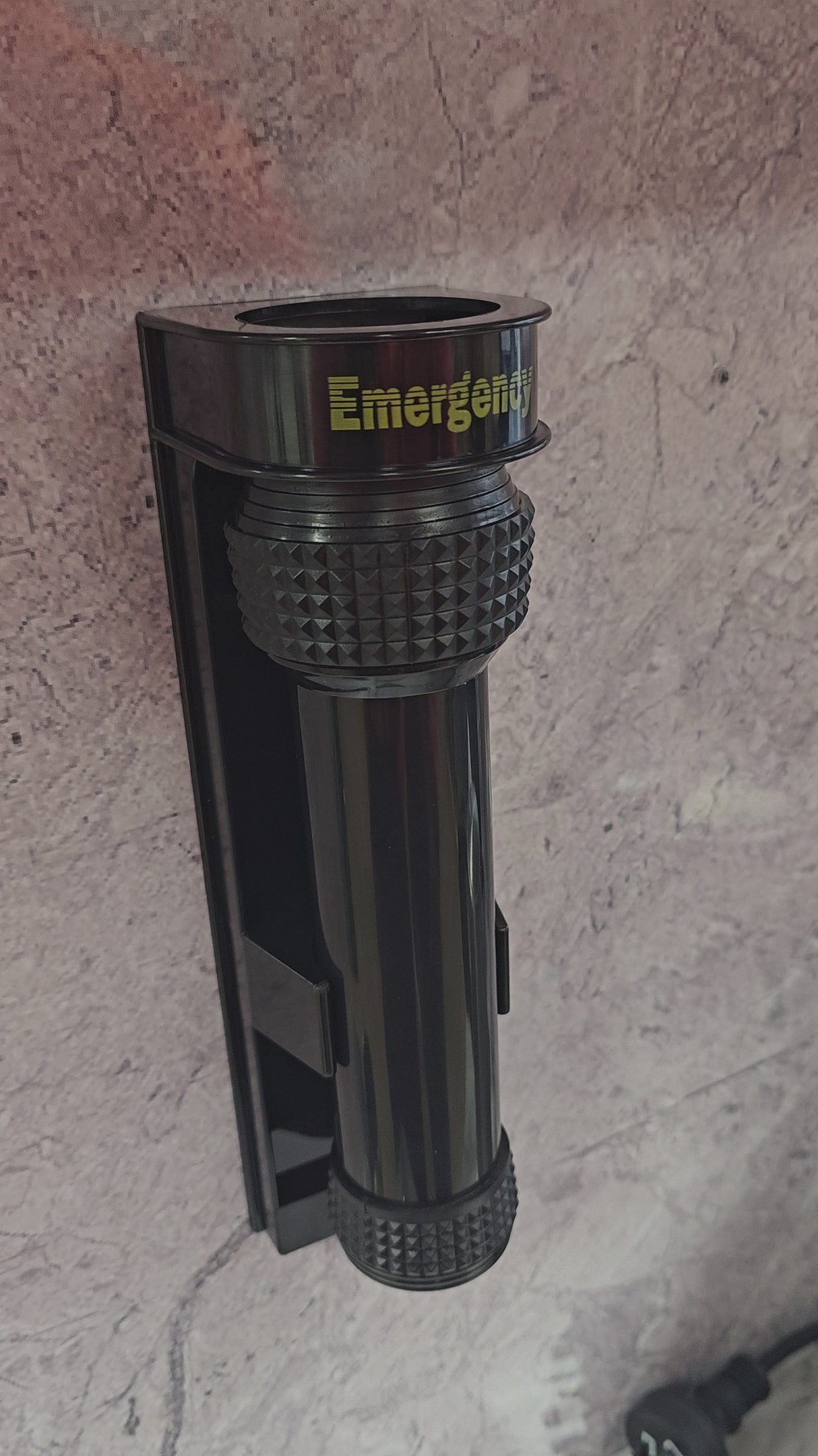 Dolphy Wall Mounted Emergency Torch – Auto LED Light, Anti-Theft Plastic Alloy Design – Black