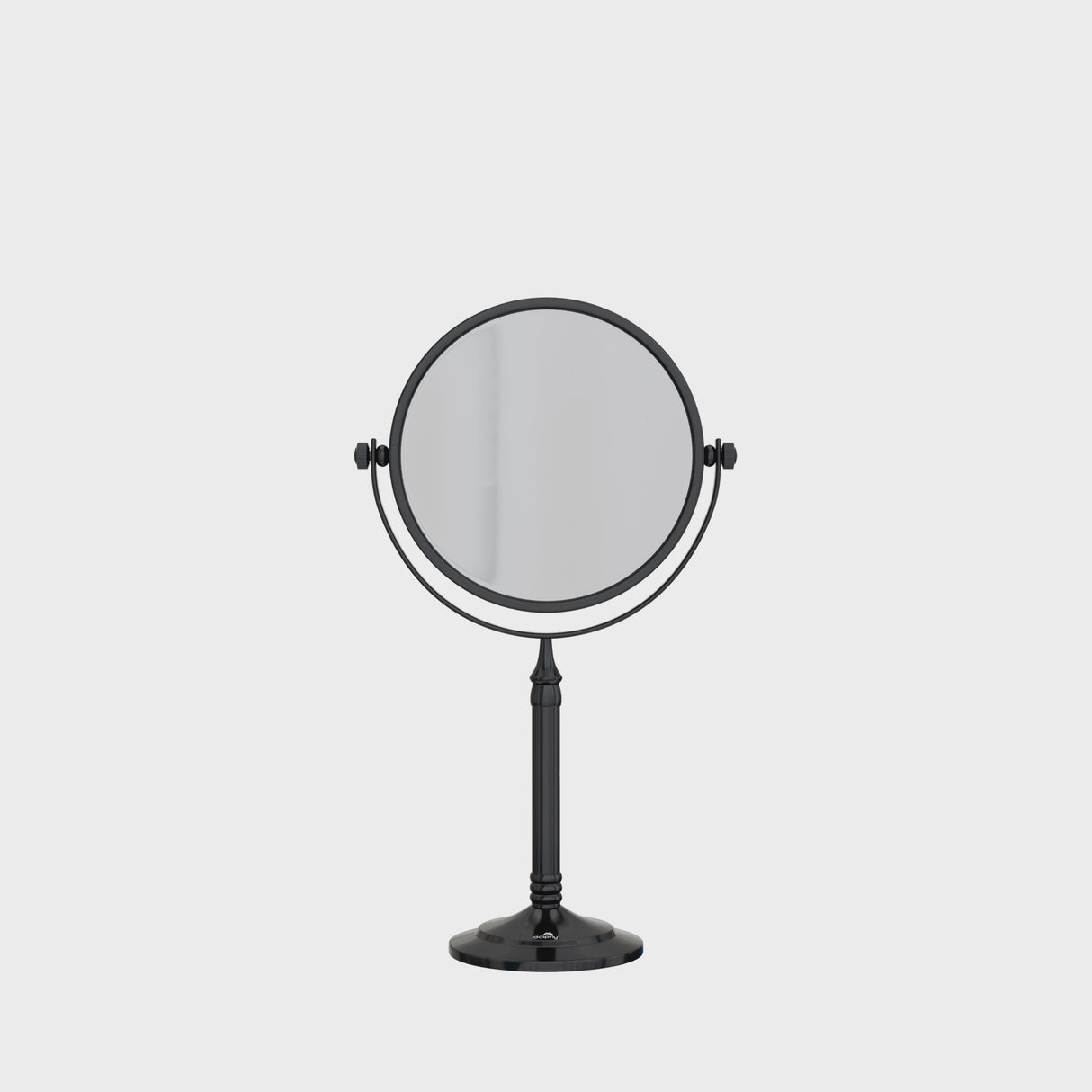 Dolphy 8-Inch Dual-Sided 5X Tabletop Magnifying Mirror – 1X/5X Magnification, 360° Swivel, Freestanding Makeup Mirror – Sleek Black Finish