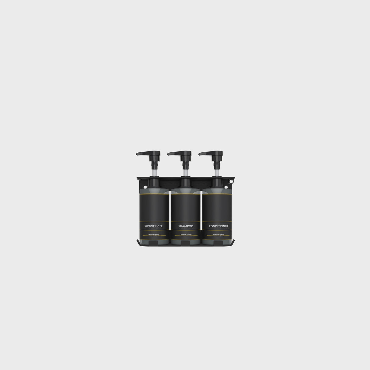 Dolphy 300ml Manual Soap Dispenser (Pack of 3) – Clear Black ABS & Steel Wall Mount, Transparent Liquid Dispensers for Bathroom, Kitchen & Commercial Use