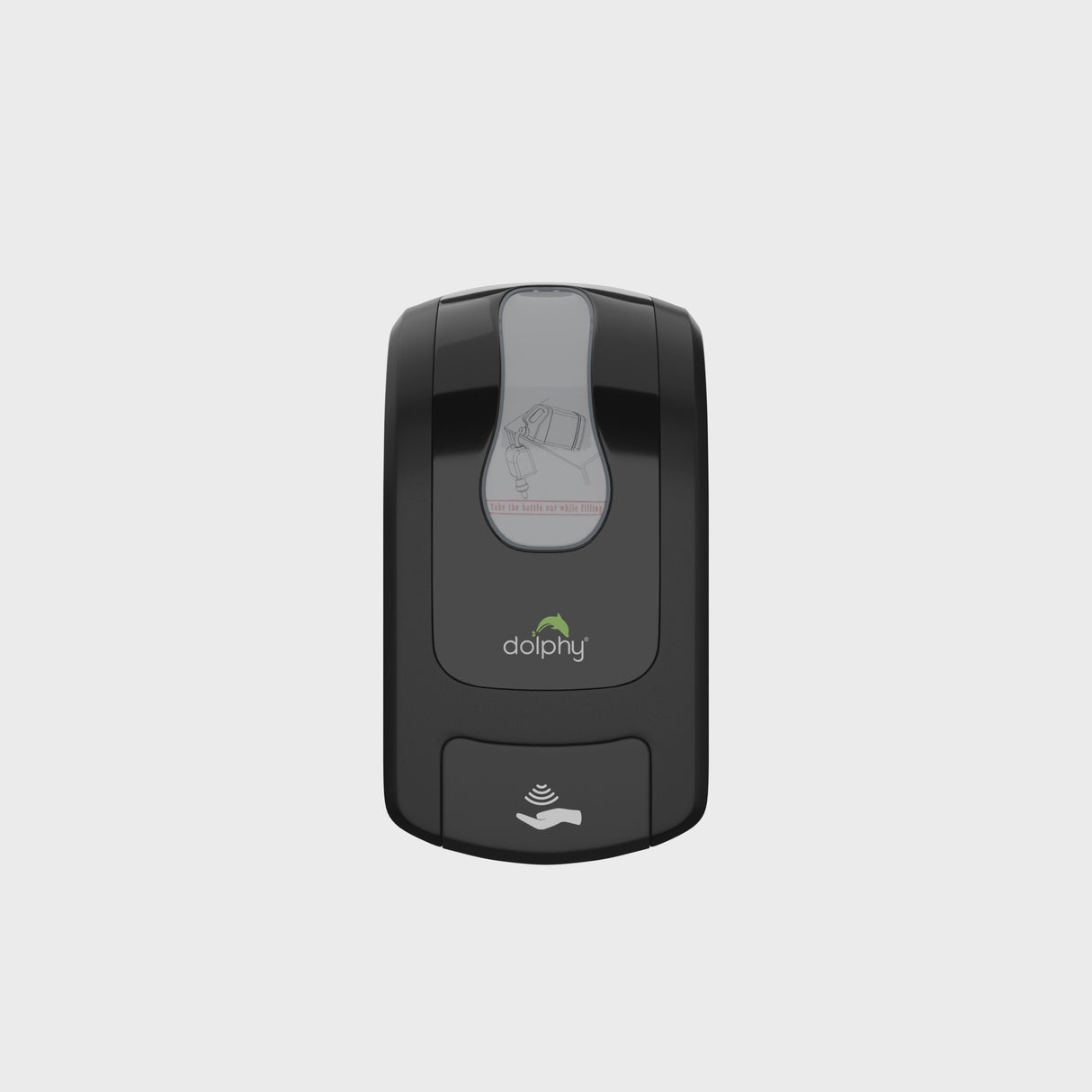 Dolphy 1000ml Touchless Automatic Soap & Sanitiser Dispenser – Black ABS, Wall Mount, Infrared Sensor, Refillable for Liquid Soap & Gel
