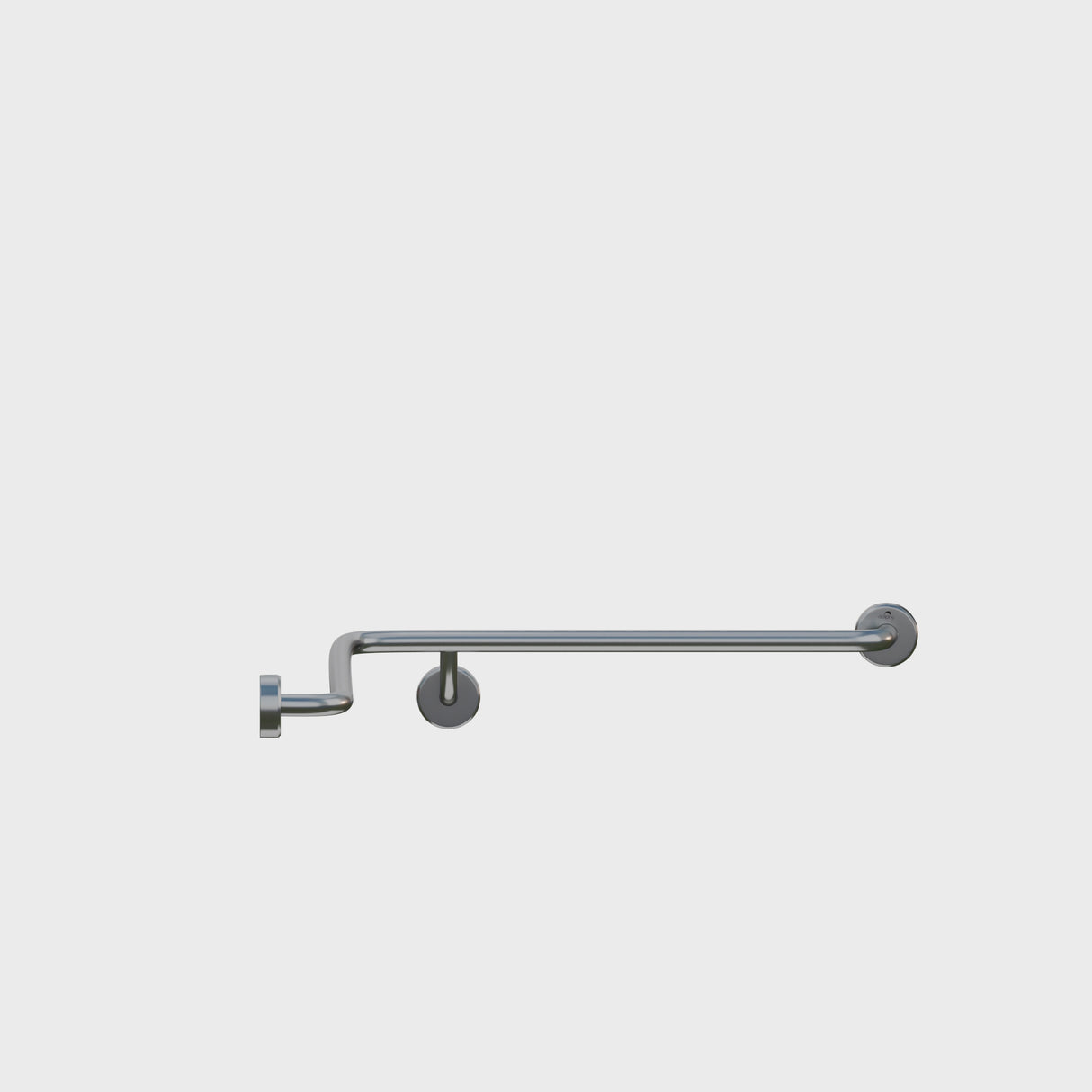 Dolphy Corner Wall Flush Mount Shower Grab Rail RH 750x750mm – Stainless Steel Bathroom Safety Bar – Silver