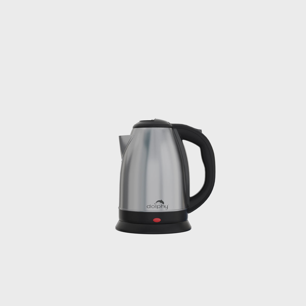 Dolphy 1.2L Electric Kettle – Stainless Steel, Fast Boil, Auto Shut-Off, 360 Swivel Base & Single-Touch Lid – Silver