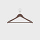 Dolphy Security Wooden Cloth Hanger (Pack of 50) – Brown Timber with Anti-Theft Ring, Non-Slip Bar & Grooved Rod