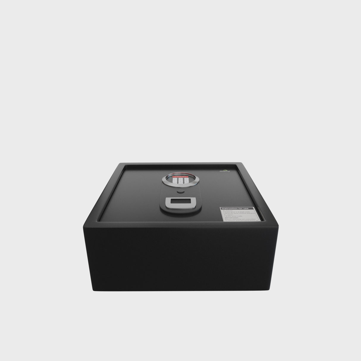 Dolphy Automatic Top-Opening Digital Safe – 41x15x35 cm Steel Security Safe with Digital Keypad, Auto-Open Door, Carpeted Interior & Mounting Kit – Black