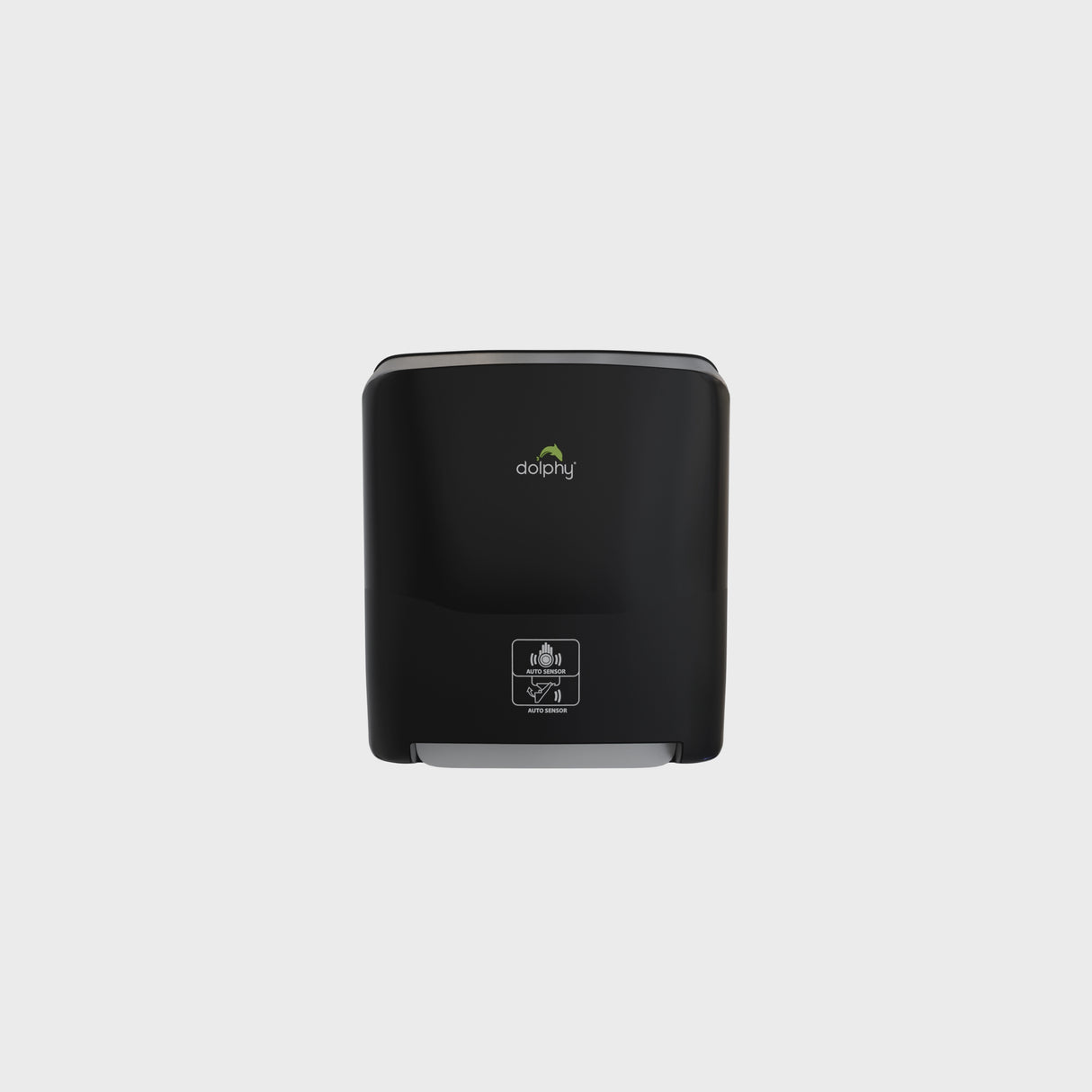 Dolphy Auto-Cut Paper Towel Dispenser – Black ABS, Touch-Free, Wall Mounted, Battery Operated for Commercial Washrooms