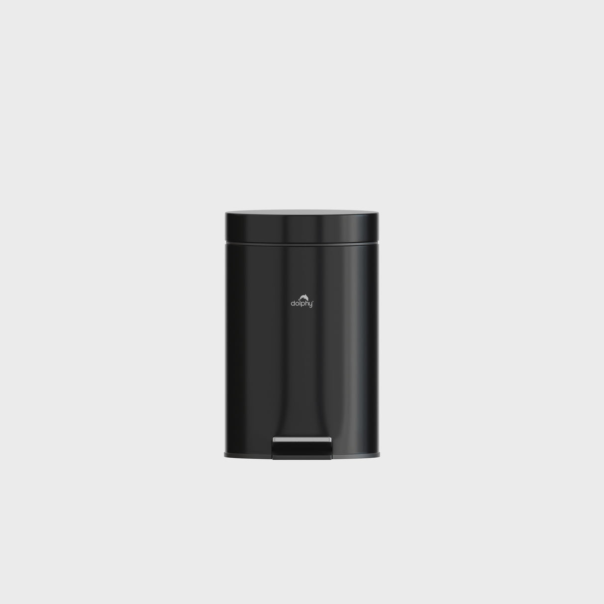 Dolphy 5L Round Pedal Bin – Black Stainless Steel Waste Bin with Foot Pedal, Removable Inner Bucket, Compact Design for Bathroom, Kitchen & Office