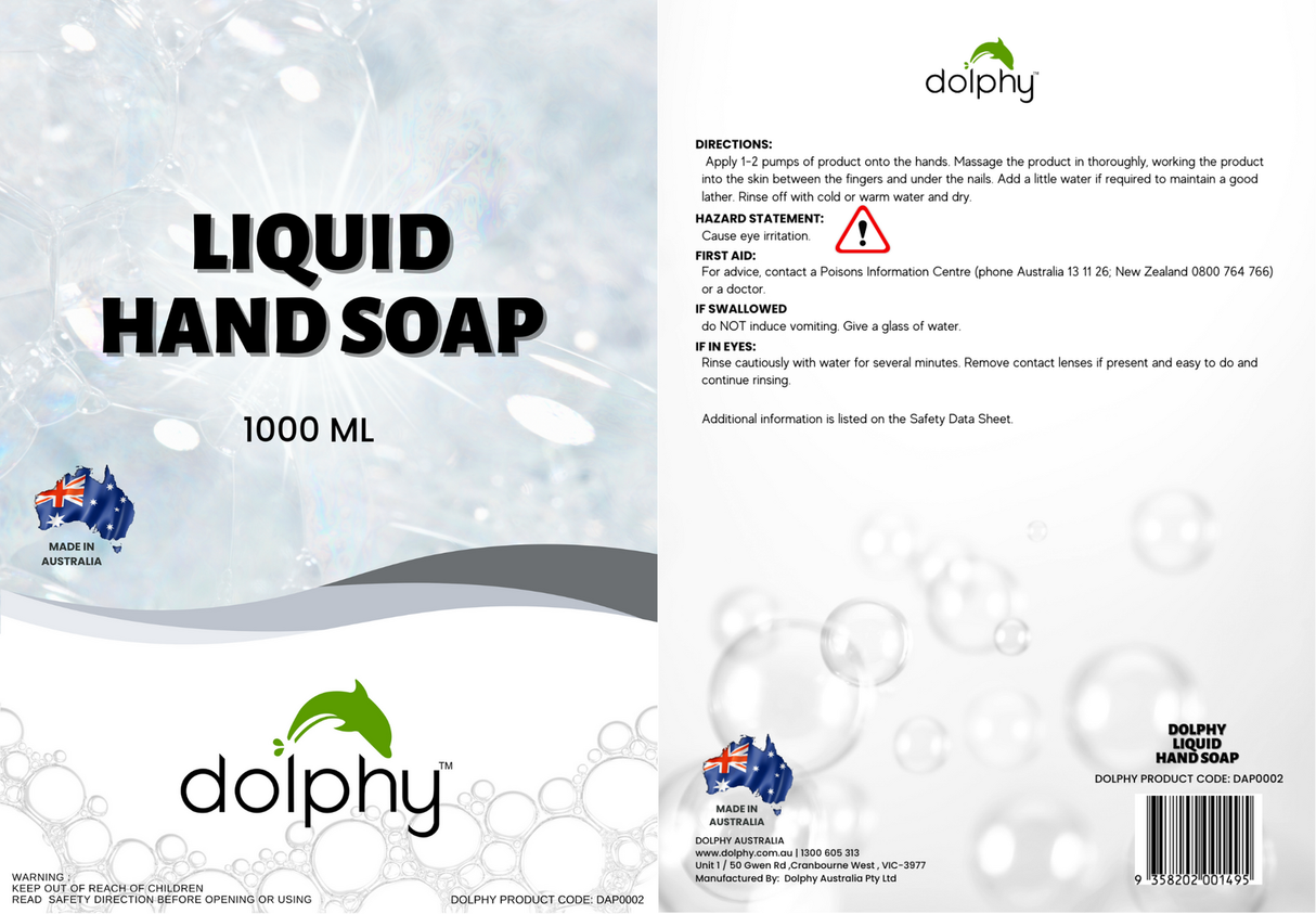 Dolphy Liquid Hand Soap  1000ML x 6