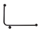 Black stainless steel wall mount grab rail, 600 x 950 mm.