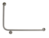 Silver stainless steel wall mount grab rail, 600 x 950mm.
