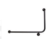 Black stainless steel wall mount grab rail, 600 x 950 mm.