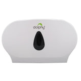 Dolphy Twin Lockable ABS Jumbo Toilet Roll Dispenser – White, Wall-Mounted, Holds 2 x 9" Rolls, Durable & Hygienic for High-Traffic Washrooms