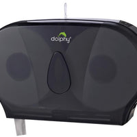Dolphy black toilet roll dispenser, lockable.