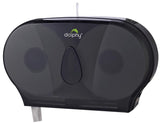 Dolphy Twin Jumbo ABS Toilet Roll Dispenser Black