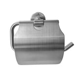Dolphy Space Saving Stainless Steel Toilet Roll Holder with Cover Brushed Silver